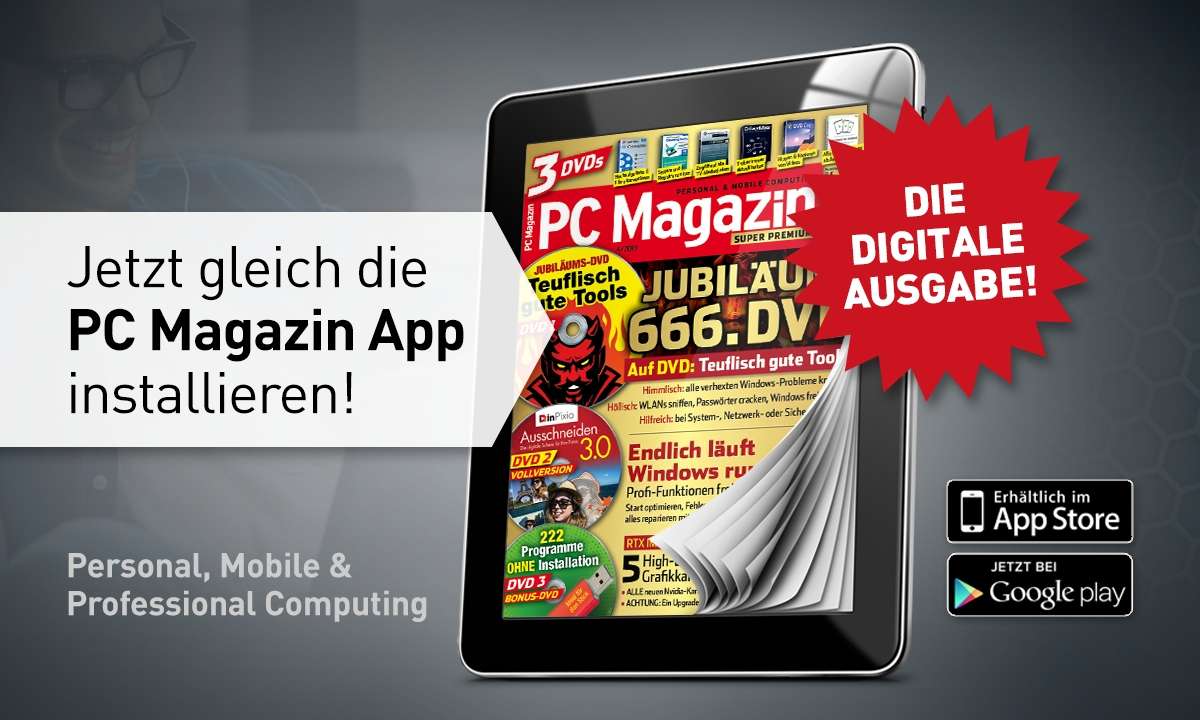 Lesen Sie das PC Magazin auch auf Ihrem Tablet oder Smartphone.